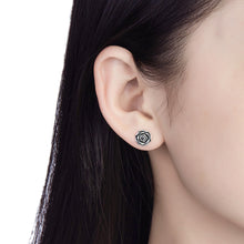 Load image into Gallery viewer, Black Rose Earrings
