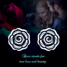 Load image into Gallery viewer, Black Rose Earrings